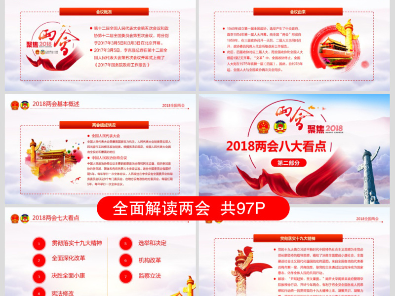 2018全国两会政协政府工作报告ppt