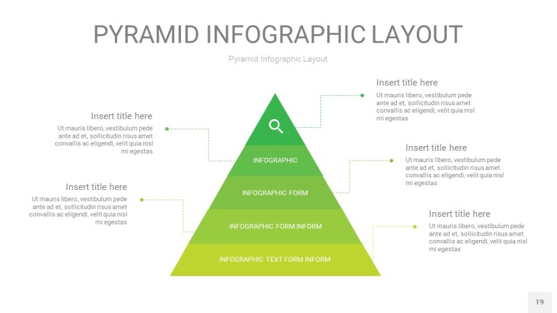 草绿色3D金字塔PPT信息图表19