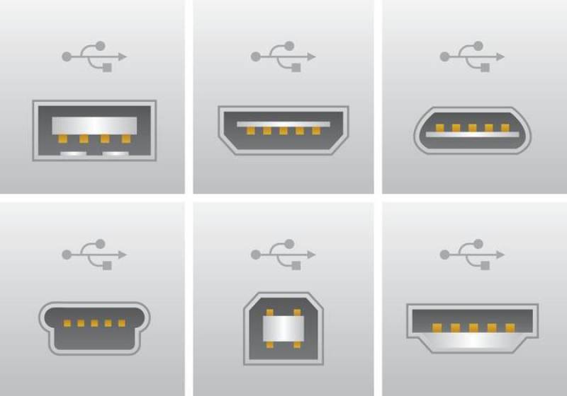 现实的USB端口连接矢量
