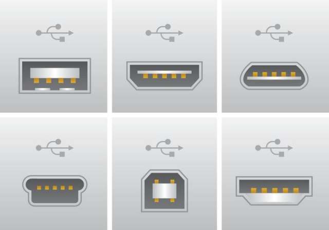 现实的USB端口连接矢量