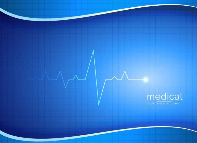医疗，药房或医疗保健矢量背景与心脏跳动