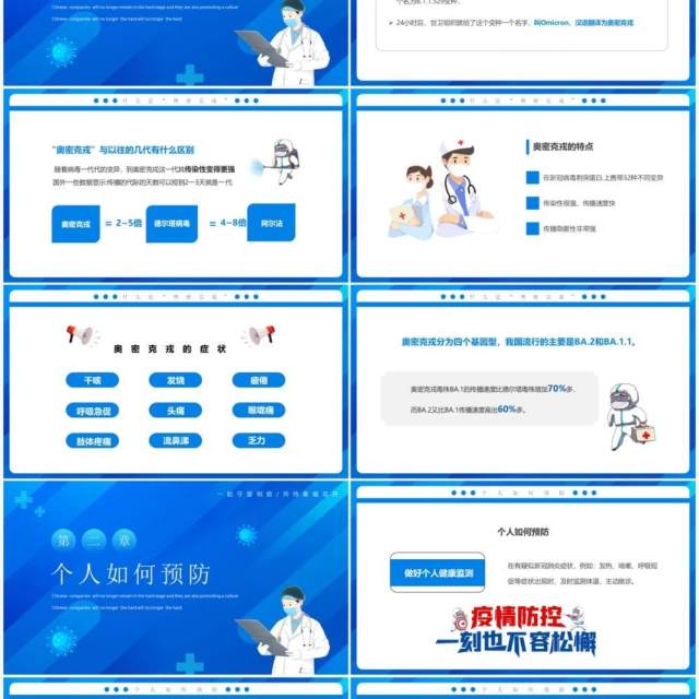 蓝色卡通奥密克戎知识普及课件PPT模板 蓝色卡通奥密克戎知识普及课件PPT模板