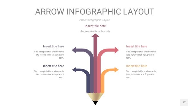中紫色箭头PPT信息图表17