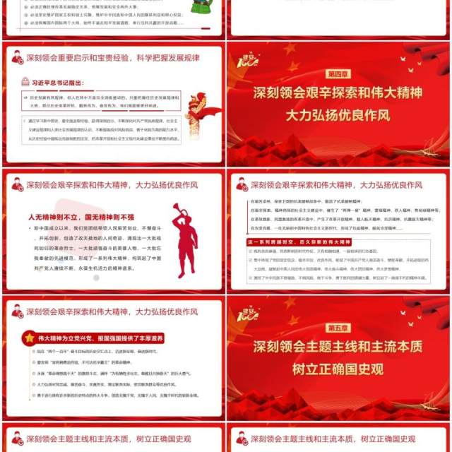 红色党政风从新中国史中汲取无穷智慧和力量教育培训PPT模板