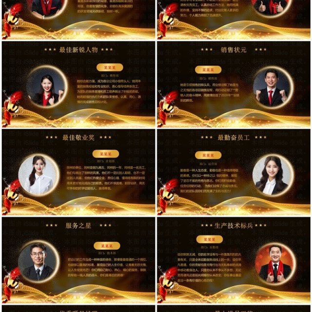 黑金酷炫优秀员工颁奖典礼PPT模板 黑金酷炫优秀员工颁奖典礼PPT模板