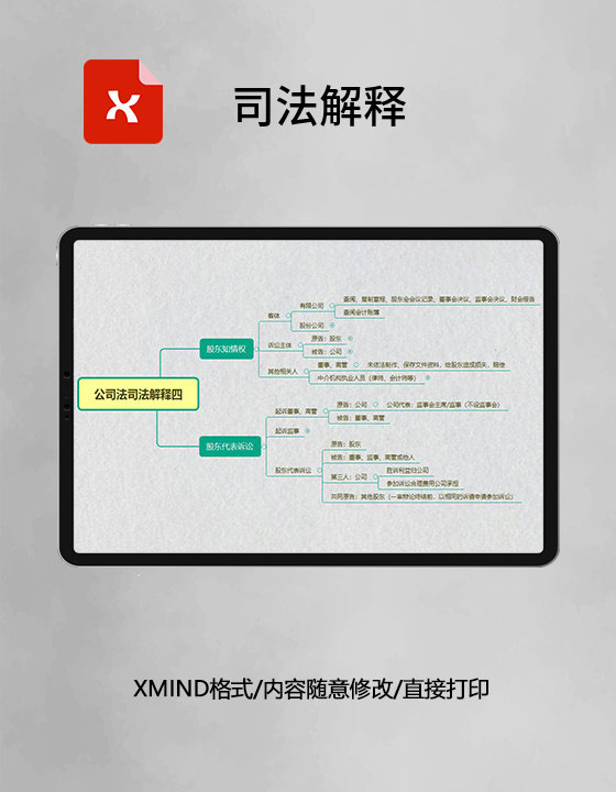 思维导图简洁司法解释XMind模板