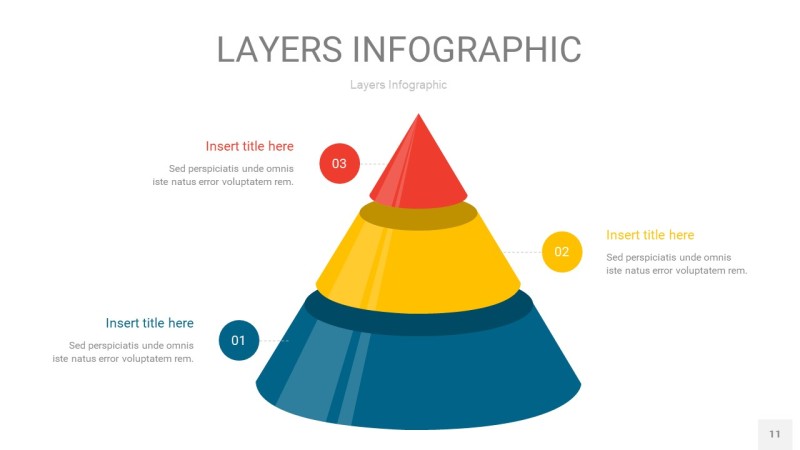 四色3D分层PPT信息图11