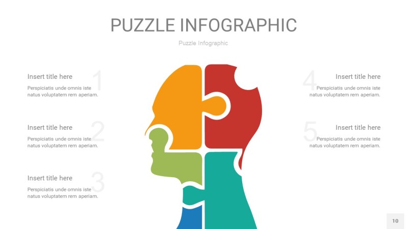 彩色拼图PPT图表10