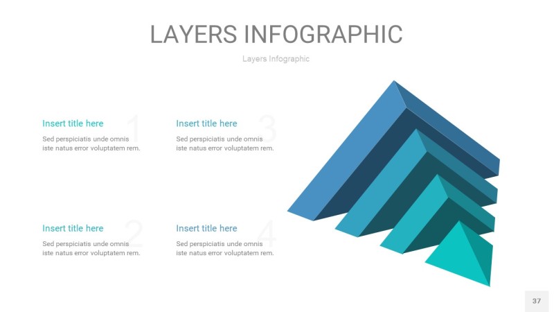 宝石绿3D分层PPT信息图37