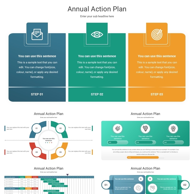 年度行动计划信息图PPT模板Annual Action Plan