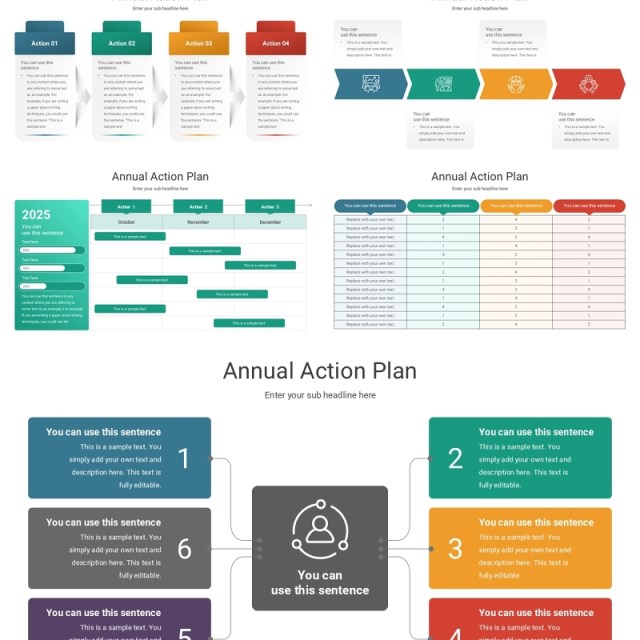 年度行动计划信息图PPT模板Annual Action Plan