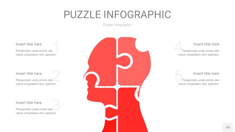 红色拼图PPT图表10