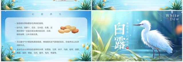 蓝色清新梦幻风传统节气白露PPT模板 蓝色清新梦幻风传统节气白露PPT模板