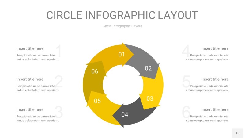 灰黄色圆形PPT信息图15