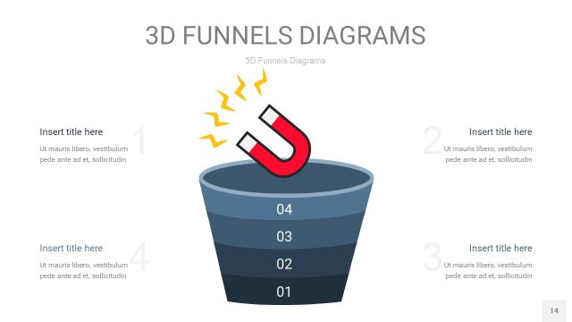 深天蓝3D漏斗PPT信息图表14