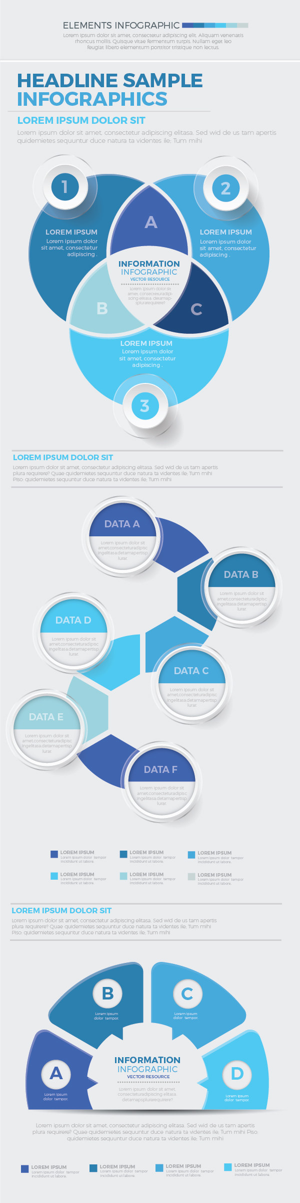 蓝色商业信息图形设计 Blue Business Infographics Design