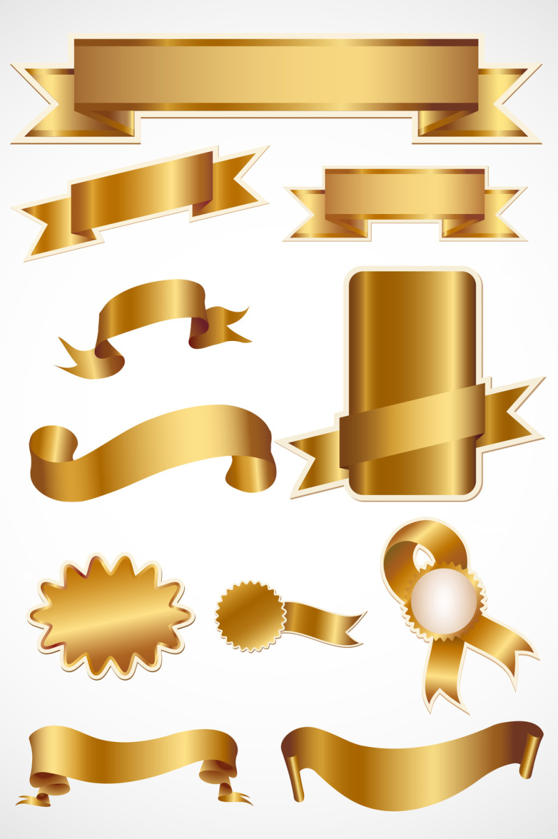 金色标贴矢量图形