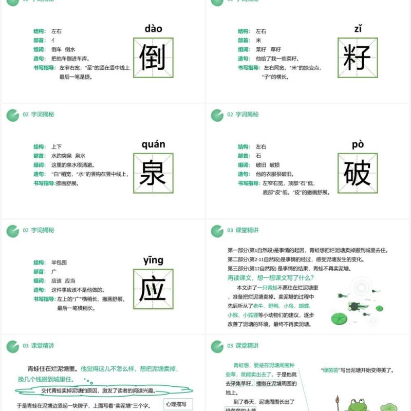 部编版二年级语文下册青蛙卖泥塘课件PPT模板