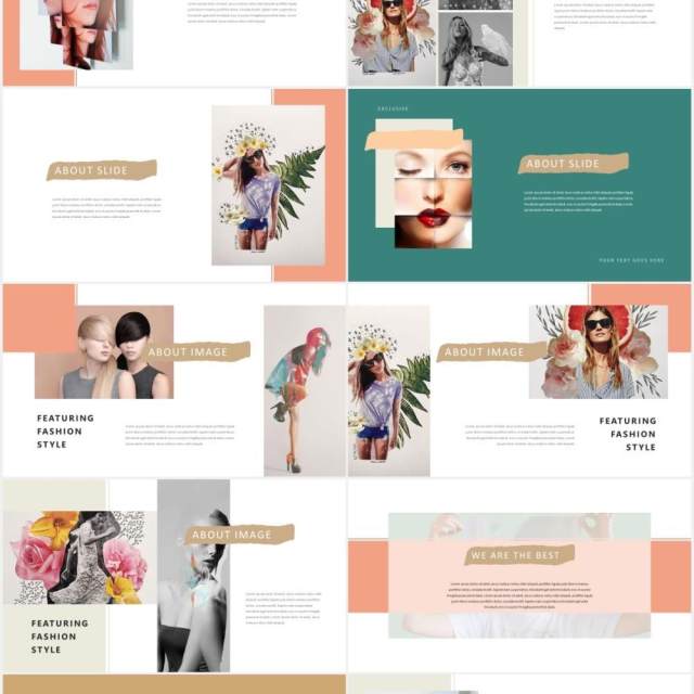 作品图片展示产品介绍PPT模板Lookbook Powerpoint Template