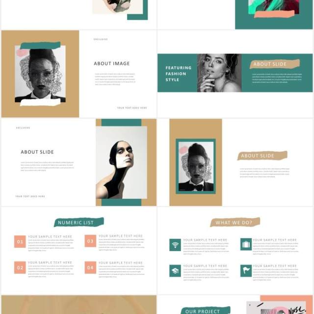 作品图片展示产品介绍PPT模板Lookbook Powerpoint Template 作品图片展示产品介绍PPT模板Lookbook Powerpoint Template
