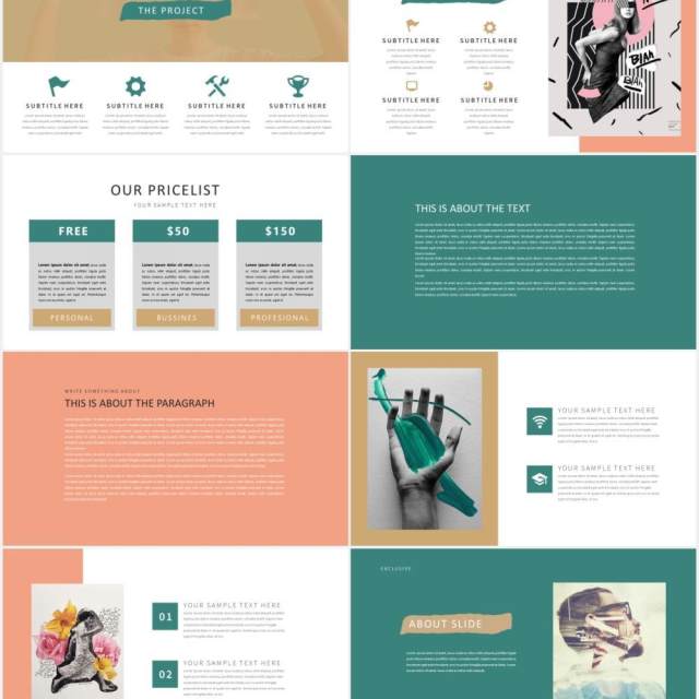 作品图片展示产品介绍PPT模板Lookbook Powerpoint Template