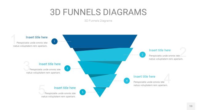 宝石蓝3D漏斗PPT信息图表13