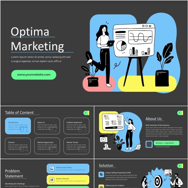 人物插画最佳市场营销信息图PPT模板optima marketing MultiColor 1 Dark 人物插画最佳市场营销信息图PPT模板optima marketing MultiColor 1 Dark