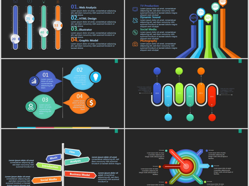 PPT数据统计图表素材大合集