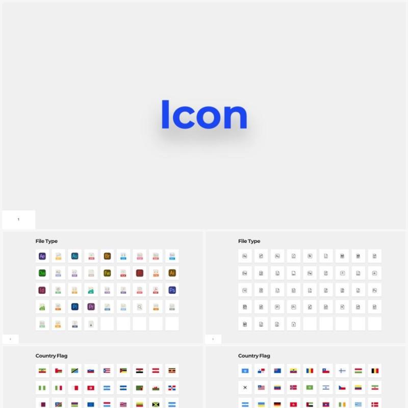 简约简洁Icon图标PPT元素素材