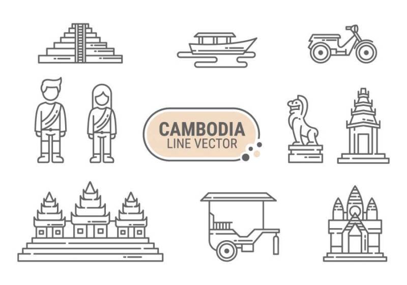 柬埔寨图标矢量