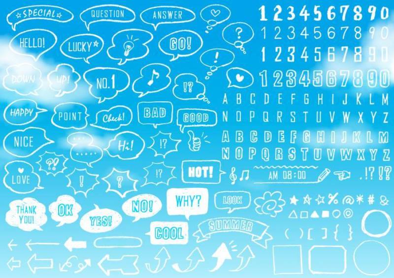 蓝天和POP气球的各种各样的材料