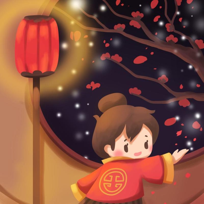 中国传统文化二十四节气冬至插画海报背景配图PSD竖版素材44