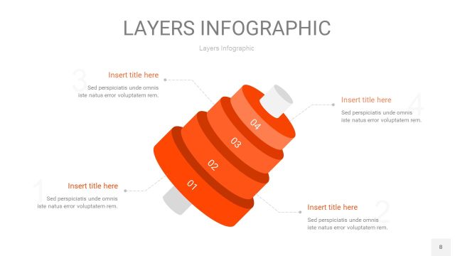 橘红色3D分层PPT信息图8