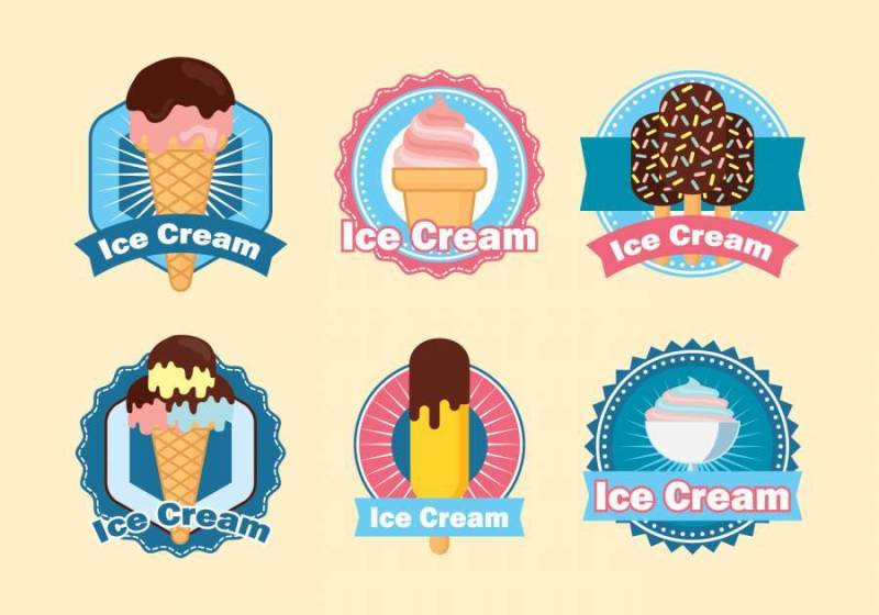 冰淇淋店标志集