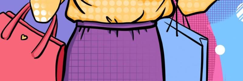 卡通手绘民国风新年春节年货节插画PSD大字报素材57