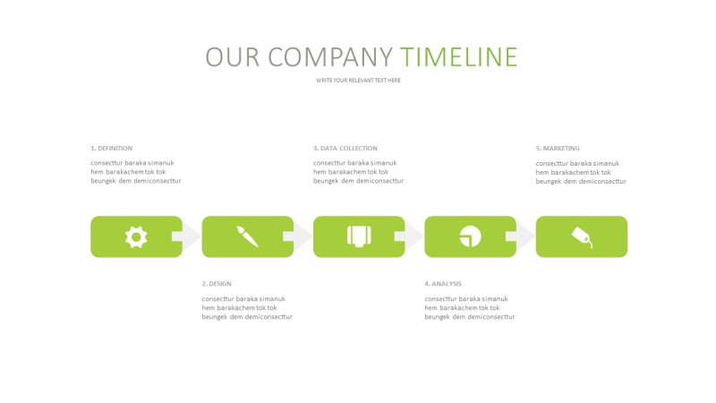 绿色并列关系PPT图表-25