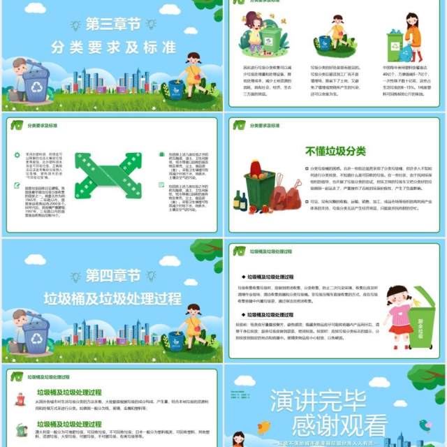 卡通风垃圾分类装生活更健康学生主题班会课件PPT模版 卡通风垃圾分类装生活更健康学生主题班会课件PPT模版