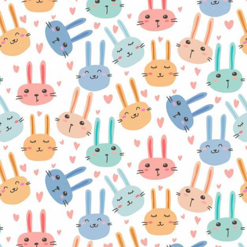 可爱的兔子图案背景。
