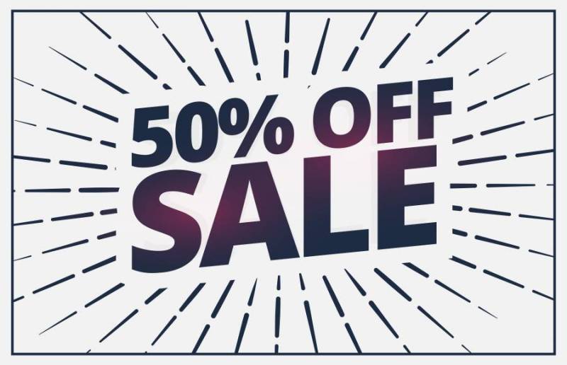 与线光芒的半价格销售横幅证件卡片设计