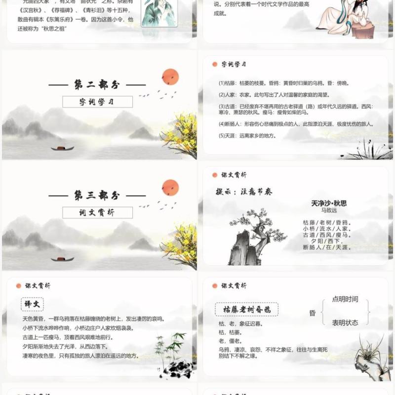 部编版七年级语文上册天净沙秋思课件PPT模板