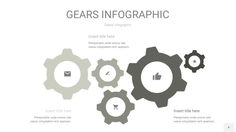 灰色齿轮PPT信息图4