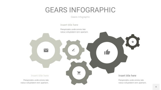 灰色齿轮PPT信息图4