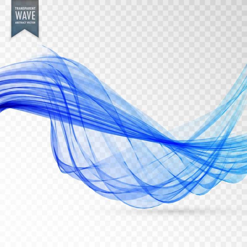 抽象的蓝色波浪透明背景设计