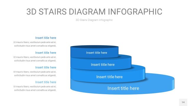 渐变蓝色3D阶梯PPT图表14