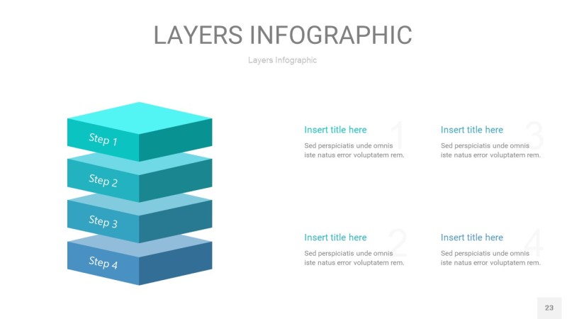 宝石绿3D分层PPT信息图23