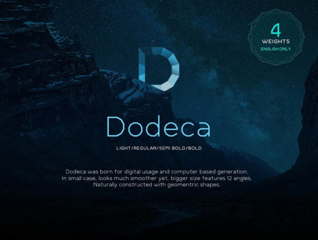 几何12角字体,Dodeca Basic 几何12角字体,Dodeca Basic