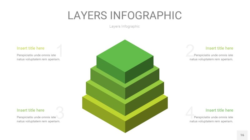 嫩绿色3D分层PPT信息图16