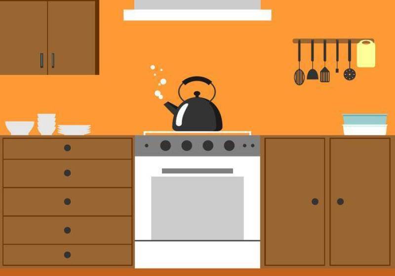 沸腾的水在水壶 矢量