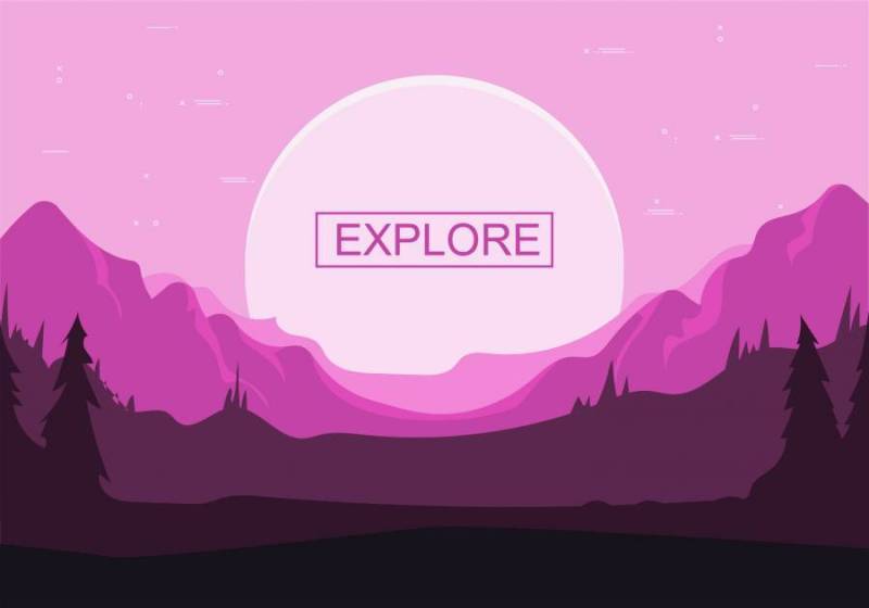  手绘矢量夜景插画