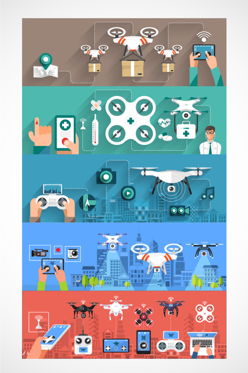 遥控无人机矢量素材